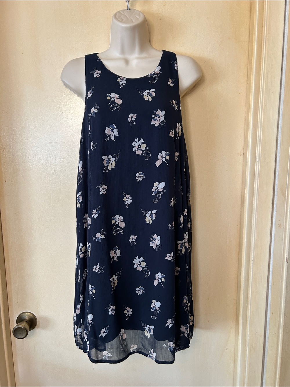 Abercrombie & Fitch Navy Floral Tank Swing Dress size M